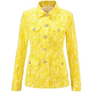 Cabi Yellow Field Of Daisies Field Jacket, Small, EUC